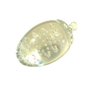 Paperweight art glass piece Strawberry shape with interior bubbles